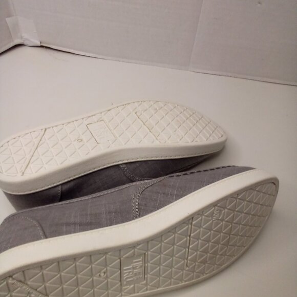 Time And Tru Moc Toe Surf Sneakers Women 10W 10 Wide Slide On Gray - Picture 14 of 14
